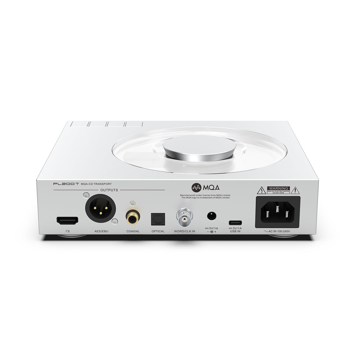 SMSL PL200T CD Player MQA-CD Digital Turntable Hi-Fi Decoder 32bit/768kHz DSD512 Optical/Coaxial/I²S/AES Output Professional Clock Input Home/Studio Audio System Transparent Dust Cover