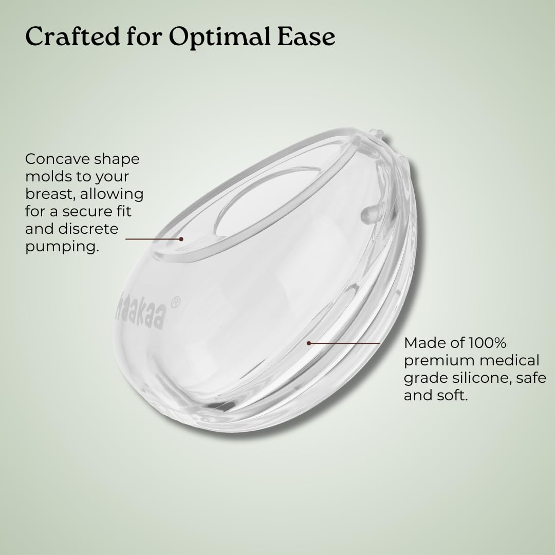 HAAKAA Conchas Sacaleches Manual Portátil Manos Libres/Colector de Leche (75 ml/2.5 oz, 120 ml/4 oz) – Silicona de Grado Médico – Compacto, Portátil y Discreto – Válvula a Prueba de Fugas