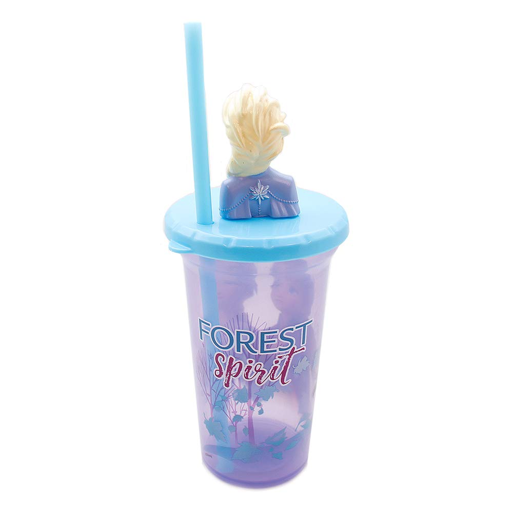 Frozen Elsa Buddy - Vaso para sorbos con pajita, 15 onzas