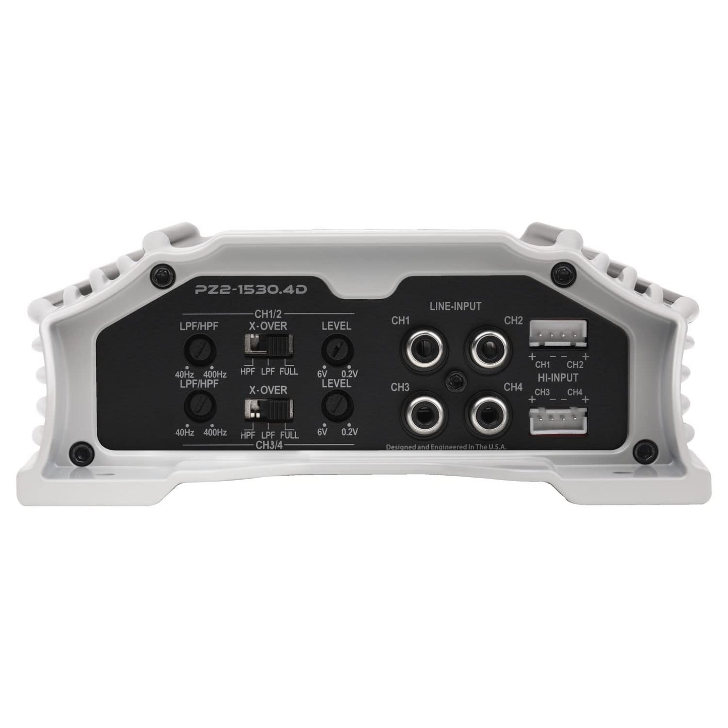 Crunch PZ2-1530.4D POWERZONE - Amplificador de coche de 4 canales, 1500 W, control remoto de graves incluido