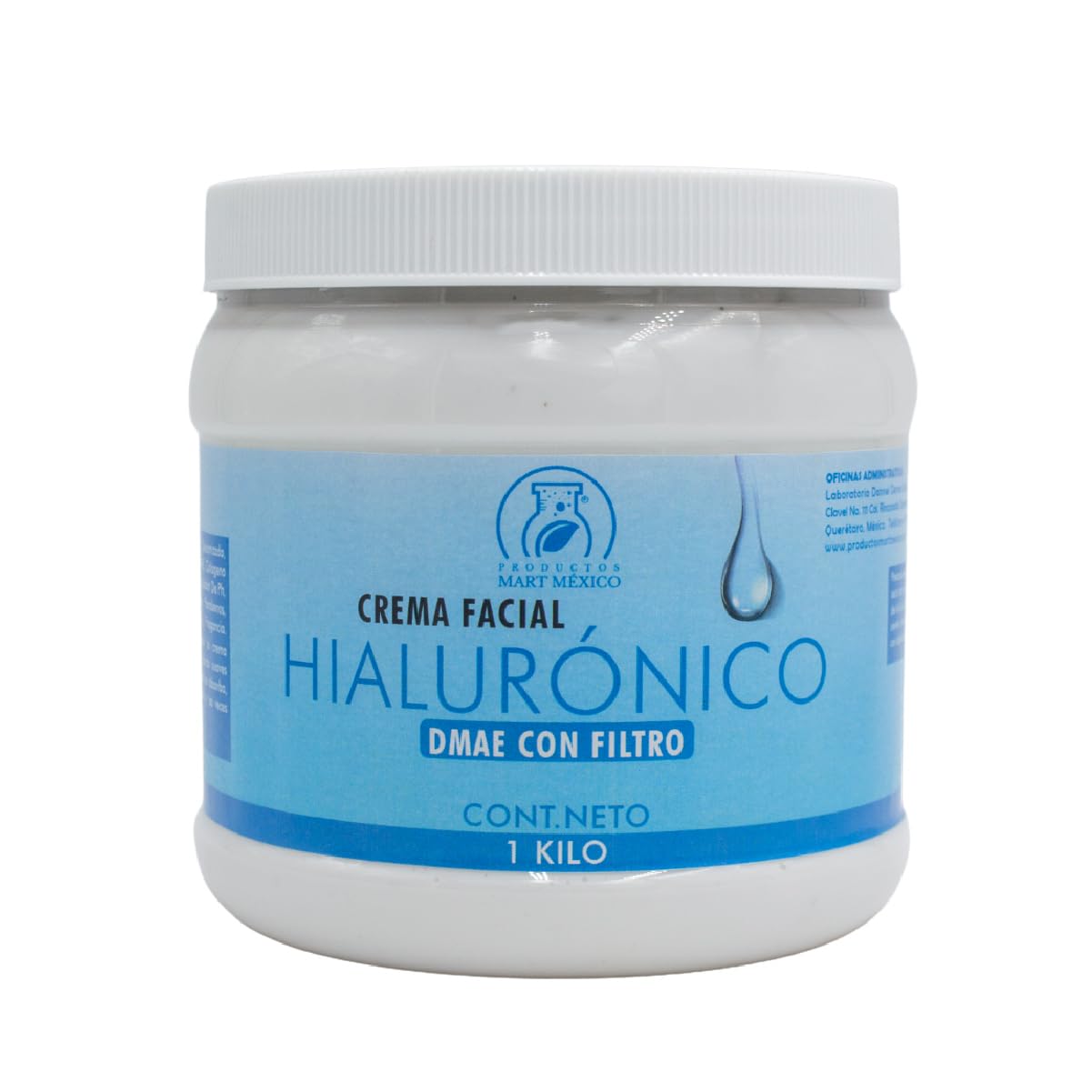 Crema Facial De Hialuronico & DMAE Con Filtro Solar Productos Mart Mexico 1 kilo