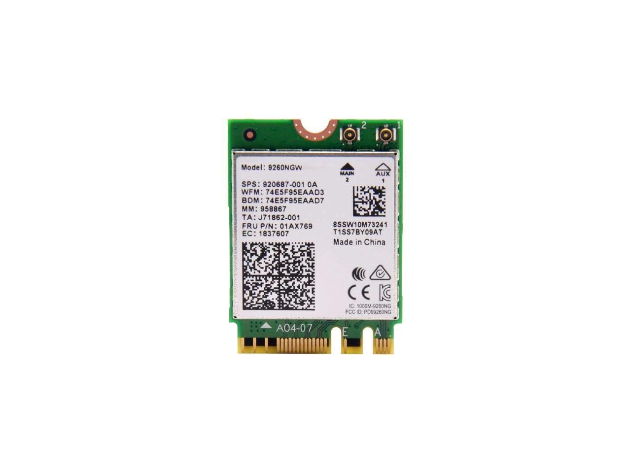 Intel Wireless-Ac 9260, 2230, 2X2 Ac+Bt, Gigabit, Vpro
