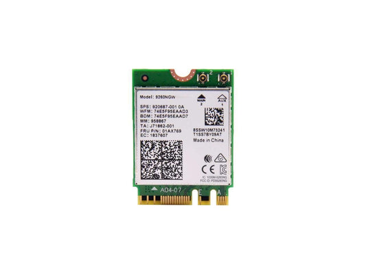 Intel Wireless-Ac 9260, 2230, 2X2 Ac+Bt, Gigabit, Vpro