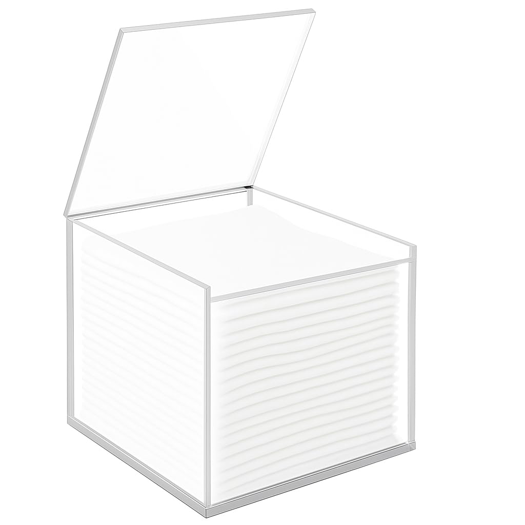 SSYDian Caja Organizadora de Toallas Faciales Desechables con 50 Toallas, Contenedor de Acrílico Transparente Compatible con Clean Skin Club Clean Towel Xl, Organizador de Maquillaje con Tapa Abatible