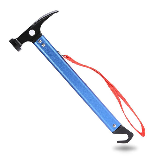 Martillo de Clavija de Carpa Azul Mango de Aleación de Aluminio Portátil para Camping al Aire Libre