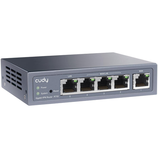 Cudy Ruteador VPN Gigabit 4 Puertos Multi-WAN VPN, Ethernet WAN, 1 Puertos LAN, IEEE 802.1Q, IEEE 802.3