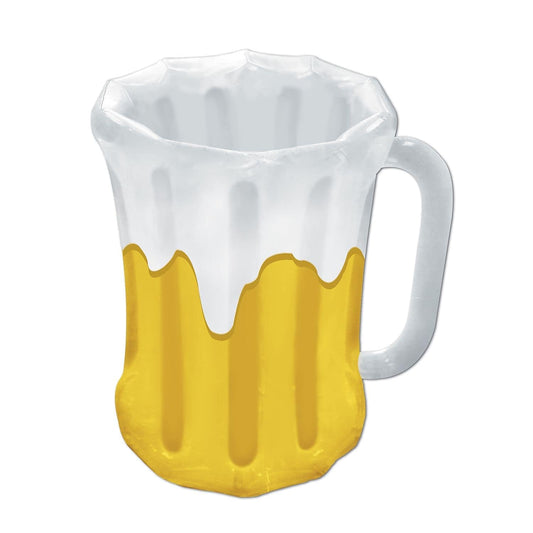 Beistle 57892 Inflatable Beer Mug Cooler, 18 by 27-Inch, White/Gold