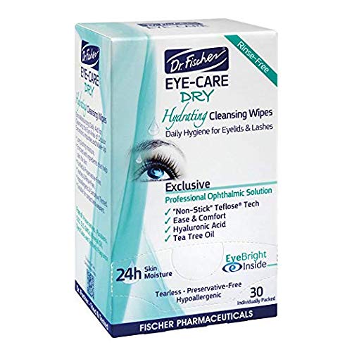 Dr. Fischer Daily hygienic & hydrating eyelid wipes- Complementary aid for dry eye syndrome & cleanse the eye area of ocular secretions. Moisture enriched to effectively clean & moisturize (30 Wipes)