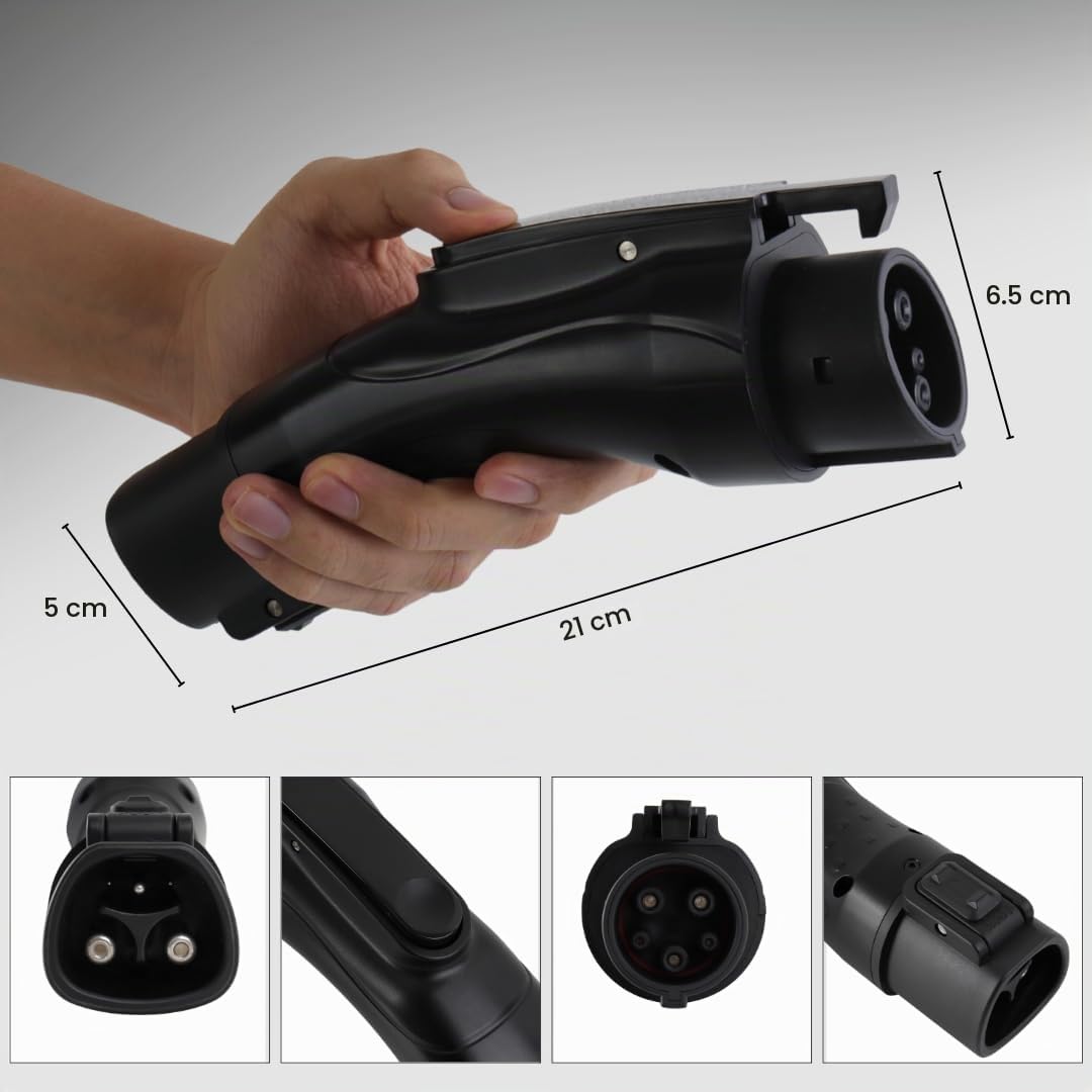 Adaptador NACS a J1772 Multzo Negro Compacto y Portátil para Vehículos Eléctricos