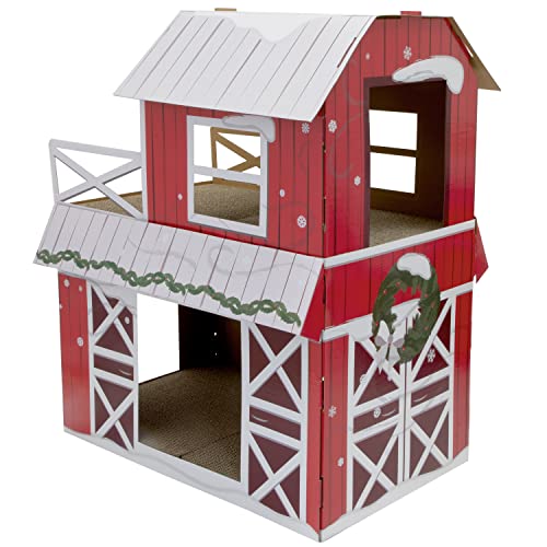 Kitty City Barn - Casa para rascar de Doble Piso, rascador para Gatos