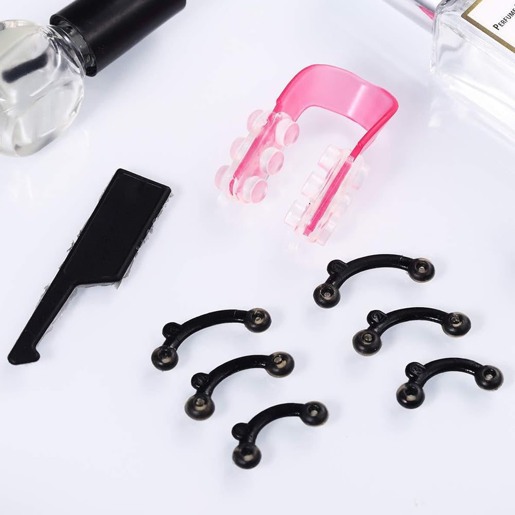 9 pares de moldeadores para levantar la nariz,3 herramientas auxiliares,3 pinzas para la nariz,Clip moldeador la nariz,Nose Up Lifting Shaper Clip,Nariz Levante Corrector de Herramientas de Belleza