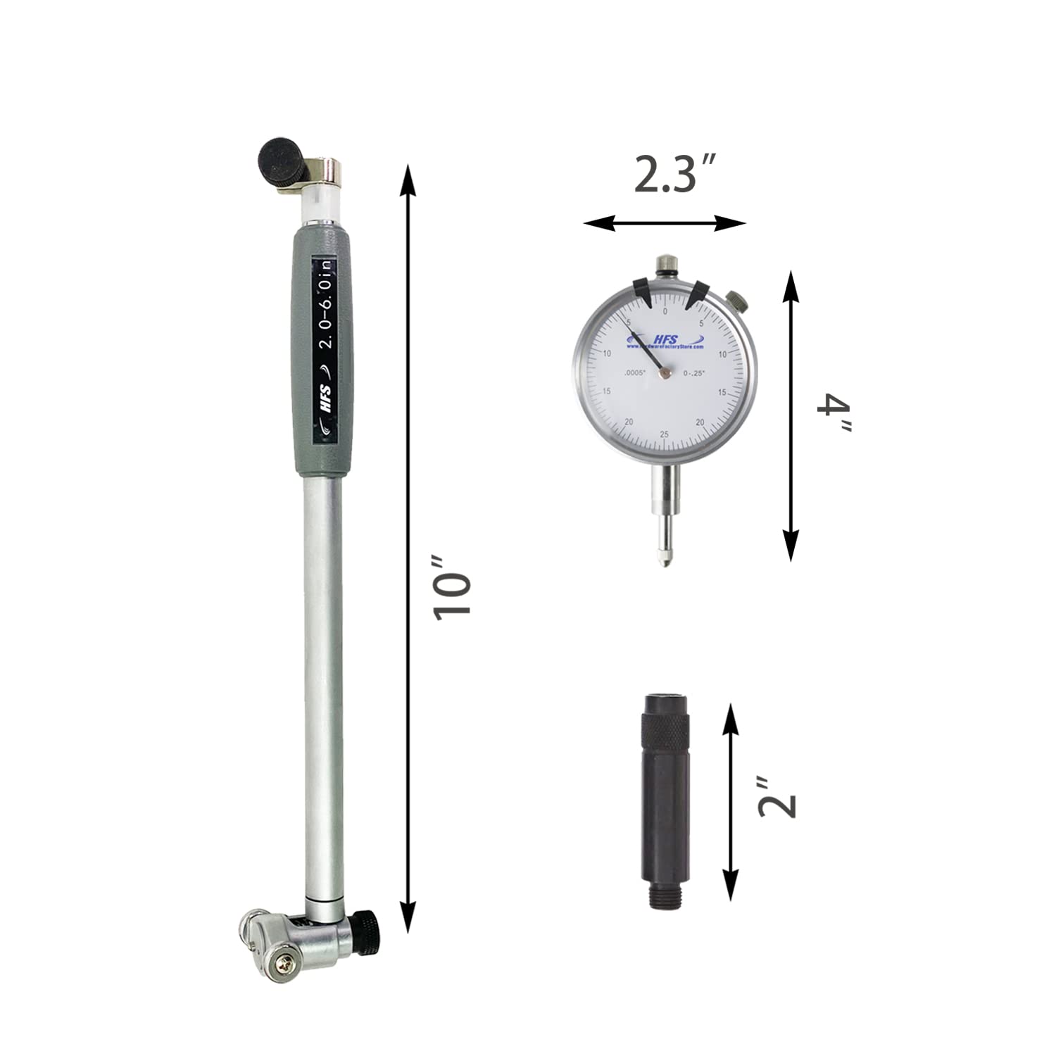 HFS(R) 2-6 Pulgadas Juego de Calibrador de Diámetro Interno Calibre para Indicador de Dial