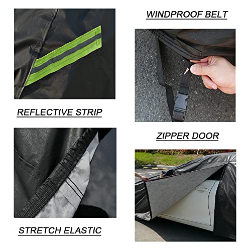 KouKou - Impermeable SUV Funda para Jeep Cherokee（2013-2025）, 6 Capas, Resistente al Viento, para Todo Tipo de Clima, para Exteriores, protección contra el Sol, la Lluvia, los Rayos UV, el Polvo