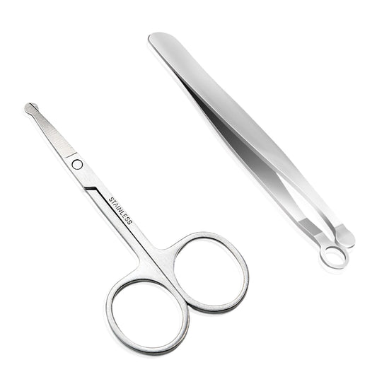 Cortapelos Hysotok Acero Inoxidable Punta Redonda para Nariz y Cejas para Hombres y Mujeres
