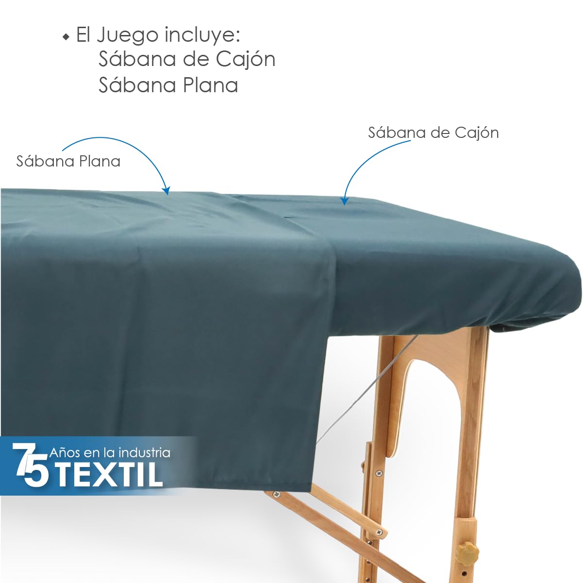 La Nueva Perla Juego Sabana Camilla Masaje Spa Exploracion Microfibra Color (Azul Petroleo, 1 Juego (2 Piezas))