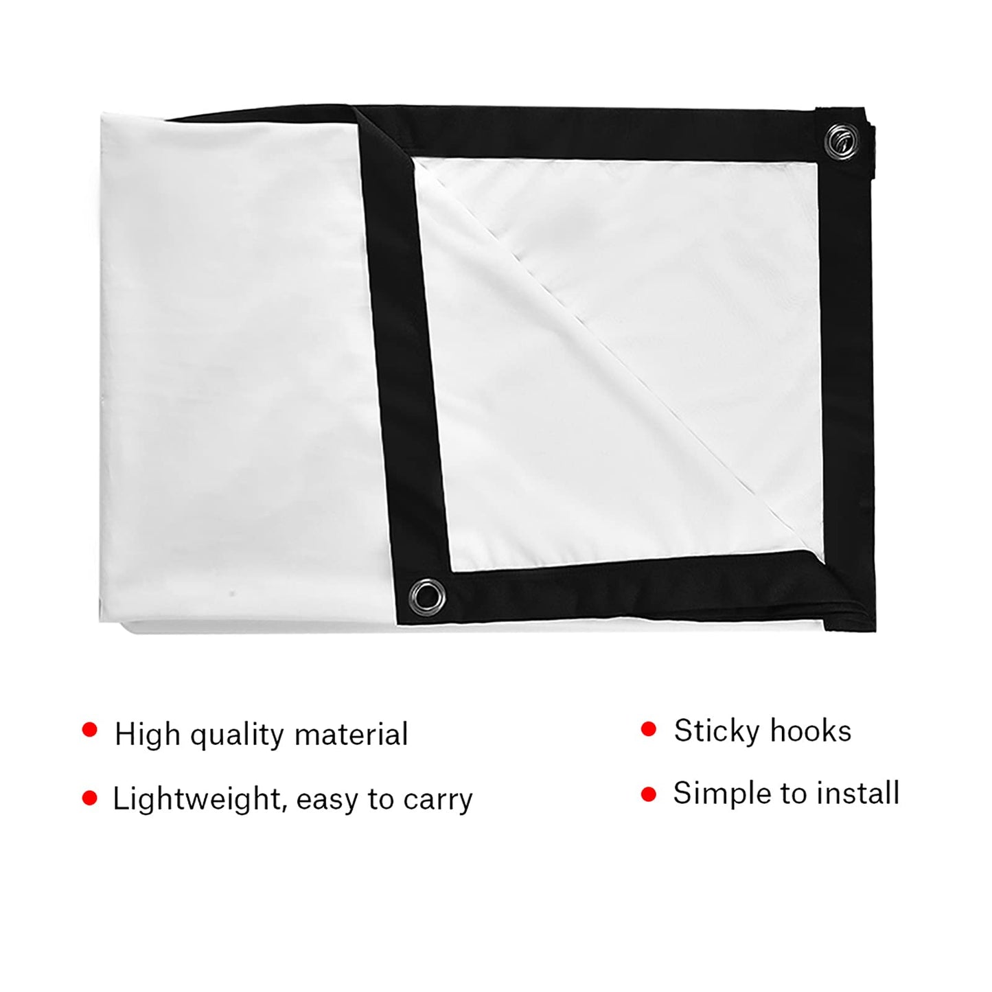 Pantalla de proyección de Cortina del Blanca no Plegable portátil de 60-100 Pulgadas, 60-100 Pulgadas 16: 9 HD Pantalla de Película 3D Cortinas de Pantalla portátiles(100 Pulgadas)