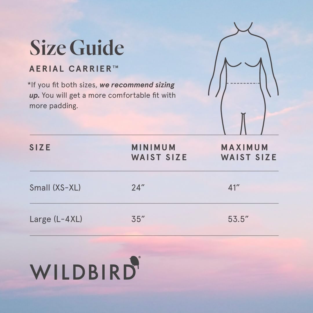 WildBird - Transportador aéreo - 7 a 45 libras - para mamás, papás y cuidadores - 100% fibras de lino europeas naturales - Versátil y ajustable - Tamaño grande - Tela acadiana