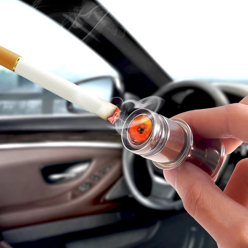 Encendedor de cigarrillos de coche con botones de repuesto para el pánico y antiincendio, 12 V, fuente de alimentación, se adapta a la mayoría de vehículos de automóviles (MISIL de fuego rojo)