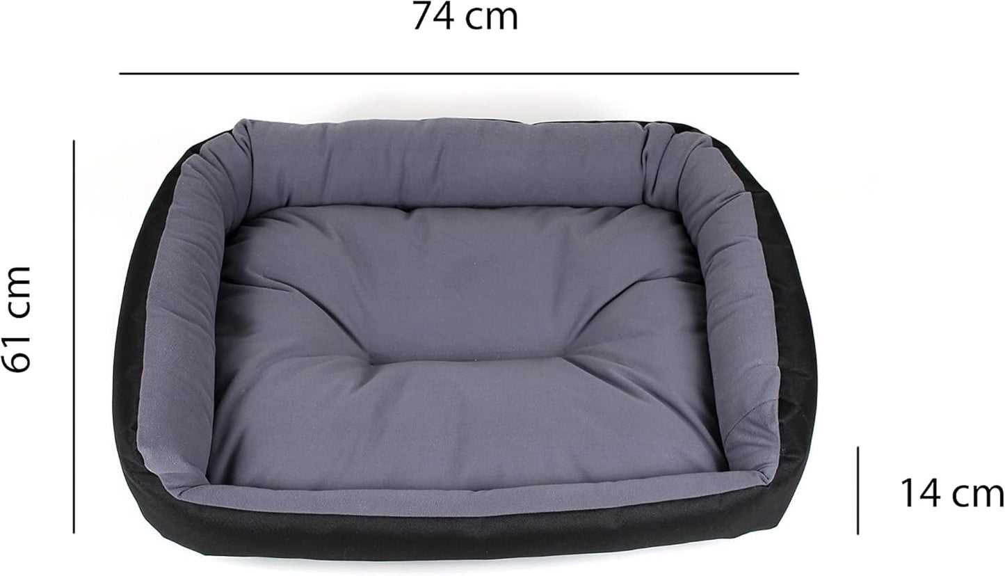 Cama para Perro Hills Medium Negra Gris Resistente y Confortable con Relleno Suave