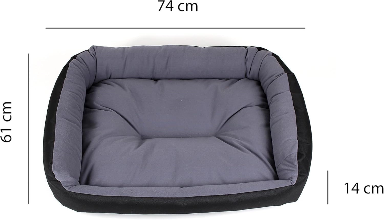 Cama para Perro Hills Medium Negra Gris Resistente y Confortable con Relleno Suave