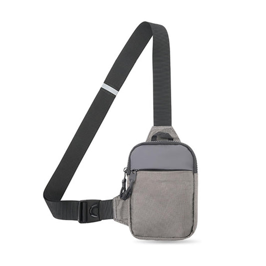 CXJYSD Mini Bolso Cruzado En El Pecho,Para Hombre Y Mujer Con Bolsillos Dobles,Riñonera Impermeable Con Manos Libres,Adecuado Para Deportes Al Aire Libre,Correr Y Viajar (gris-01)