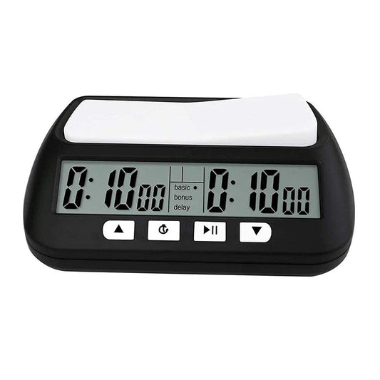 HUSHUI Temporizador de Relojes de Ajedrez, Reloj de Ajedrez Digital con Alarma y Función de Cuenta Regresiva, Negro