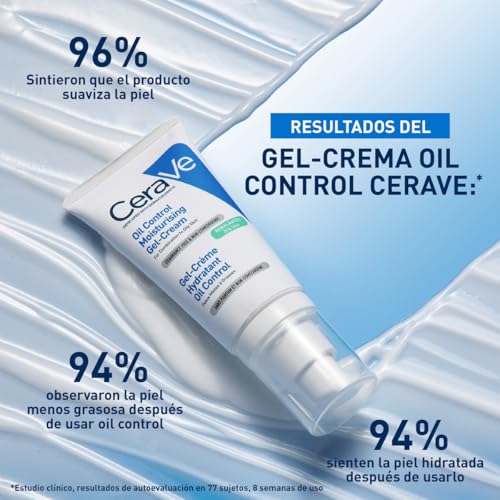 CeraVe Oil Control Gel-Crema Hidratante I Control de Brillo & Hidratación Facial I Formula Ultra-Ligera Para Piel Mixta a Grasa I 52ml