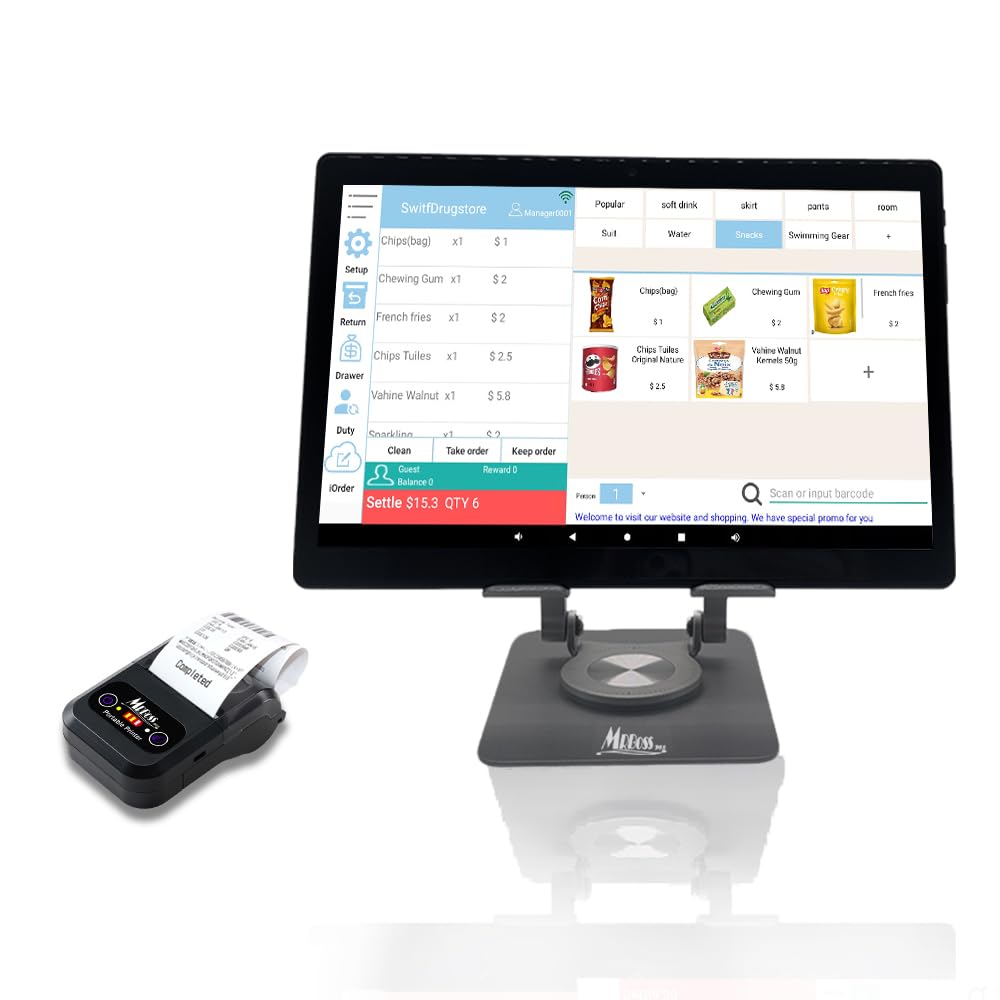 Tablet de Caja Registradora Móvil MRBOSS 10.1 Pulgadas con Impresora Portátil Integrada