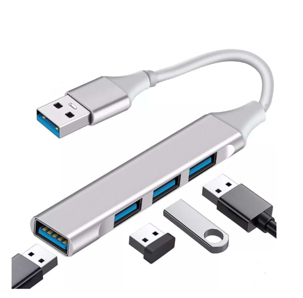 Multi Hub USB 3.0 TecnologíaParra Negro Ultradelgado Convertidor 4 en 1 Adaptador 4 Puertos