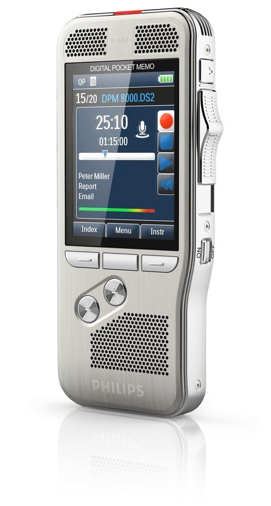 Grabadora de Voz Philips Digital Pocket Memo 32 GB con SpeechExec Pro Dictado SW