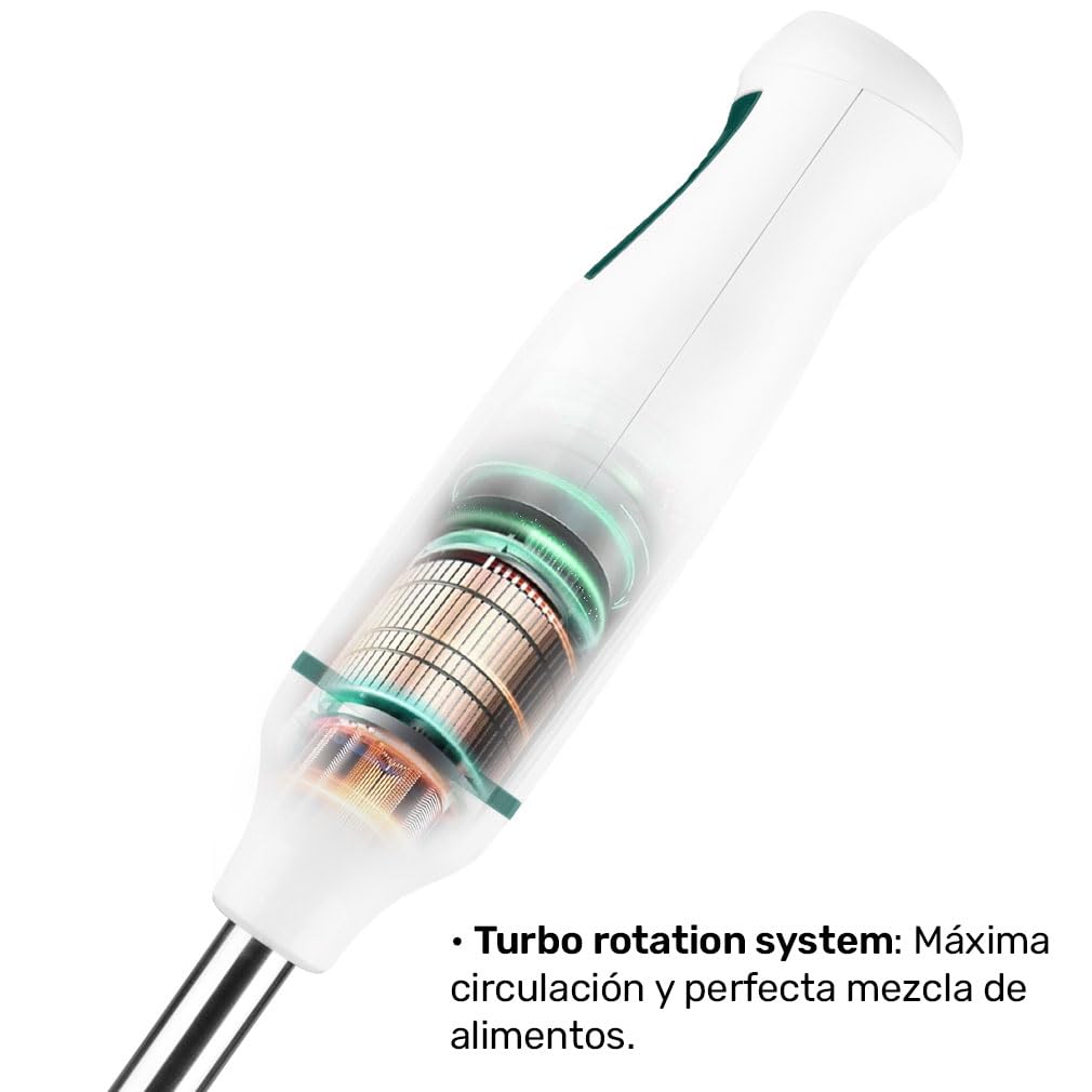 Batidora de Inmersión Taurus Inoxidable 750 W con Caña Desmontable y Turbo Rotation System