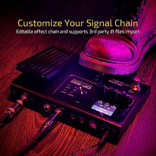Pedal de Efectos de Guitarra VALETON Negro con 140 Efectos Integrados y 198 Presets para Hombre