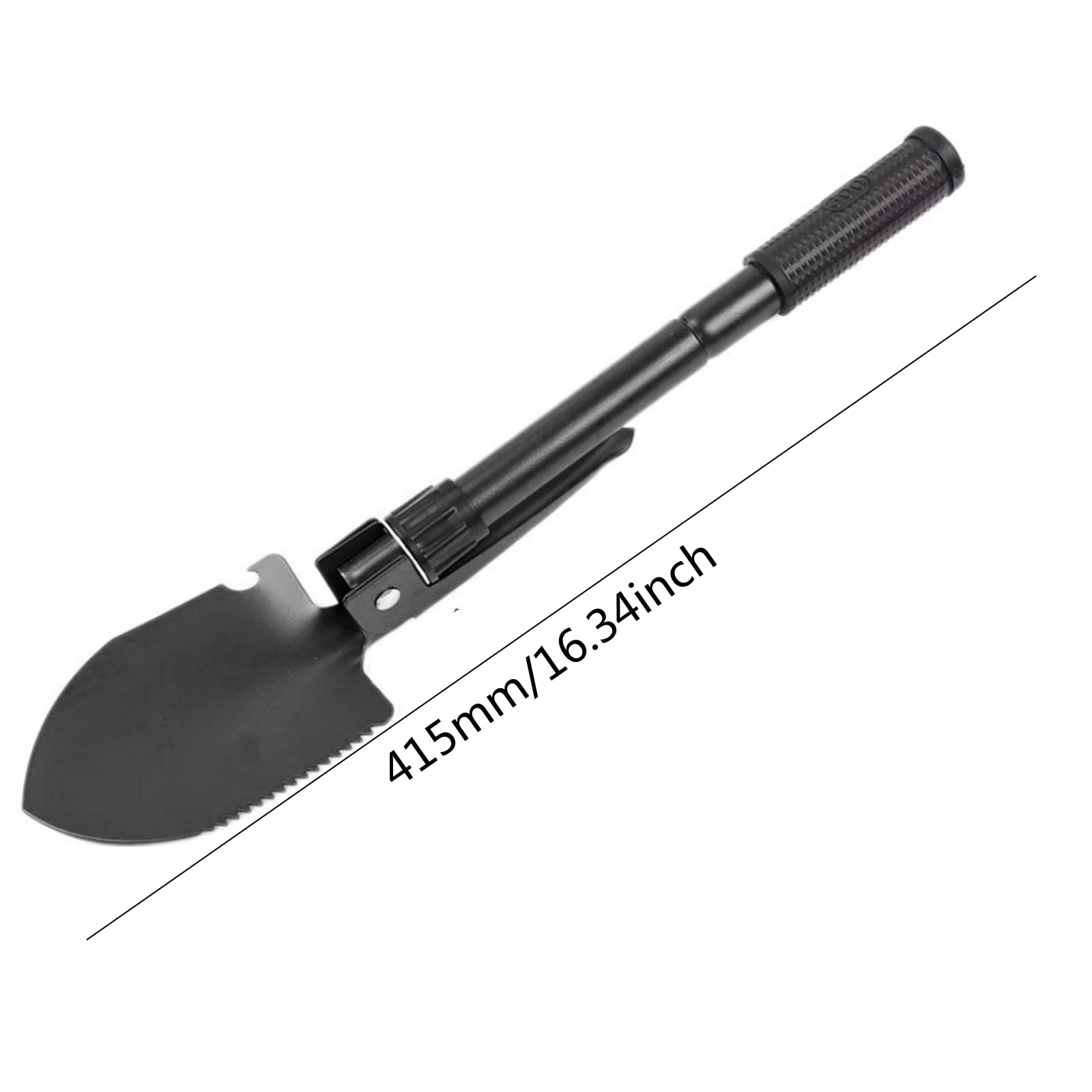 Pala Plegable Militar para Camping Todoterreno Negro Compacta