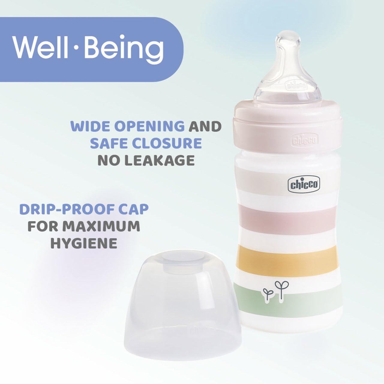 Chicco Biberón Well Being 150 ml Verde/Azul