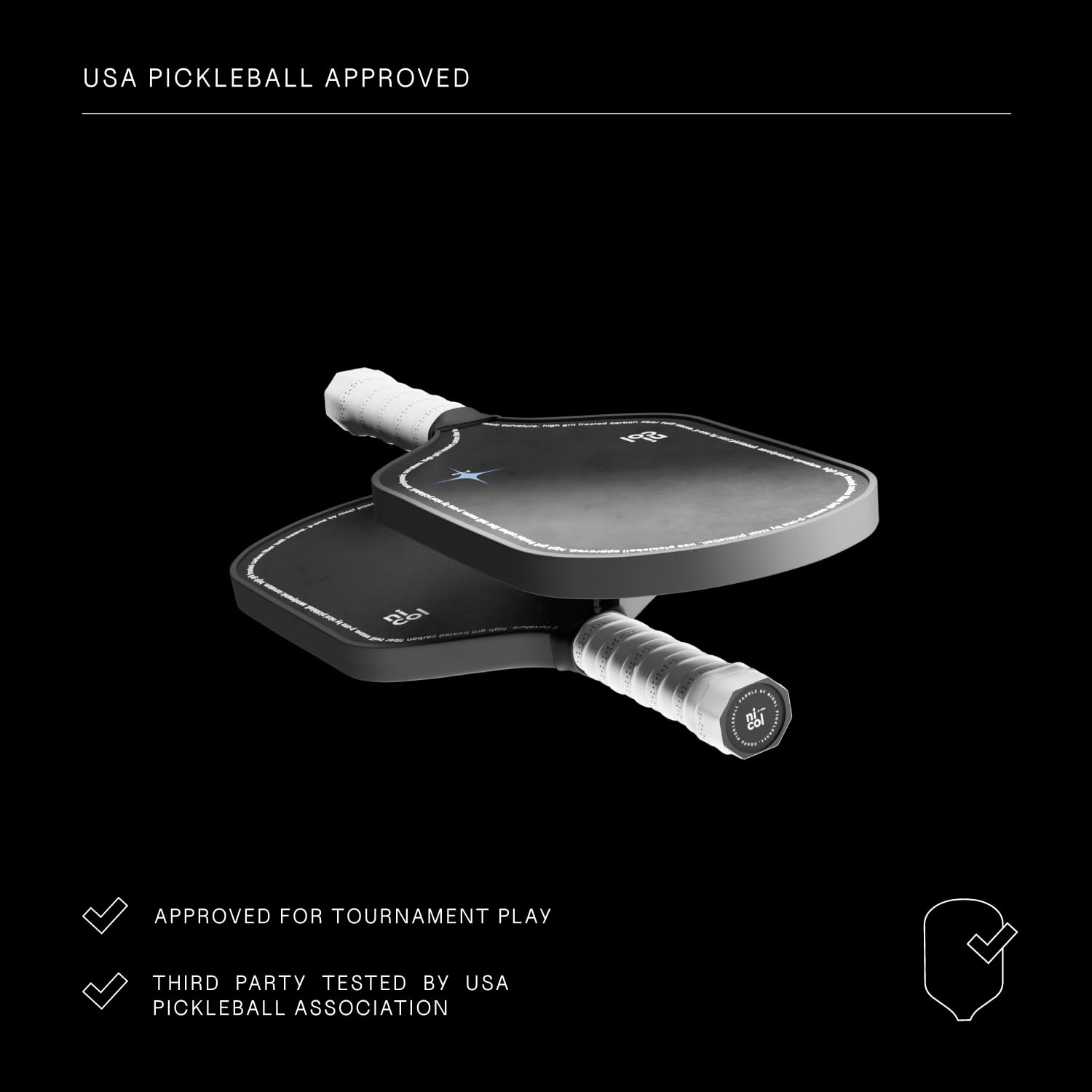 Paleta de Pickleball Nicol Pickleball Alargada Fibra de Carbono Japonesa Premium para un Giro y Control perfectos para Hombre y Mujer