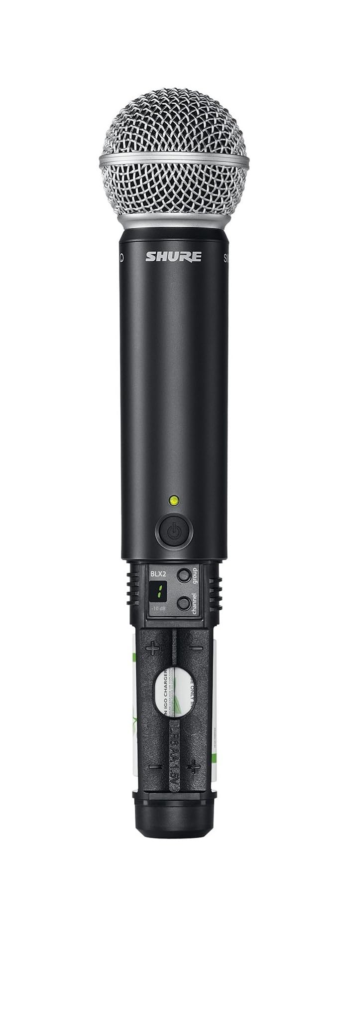 Sistema de Micrófono Inalámbrico Shure BLX24R SM58 Banda H10 con Receptor de Montaje en Rack y Transmisor de Mano para Actuaciones Vocales