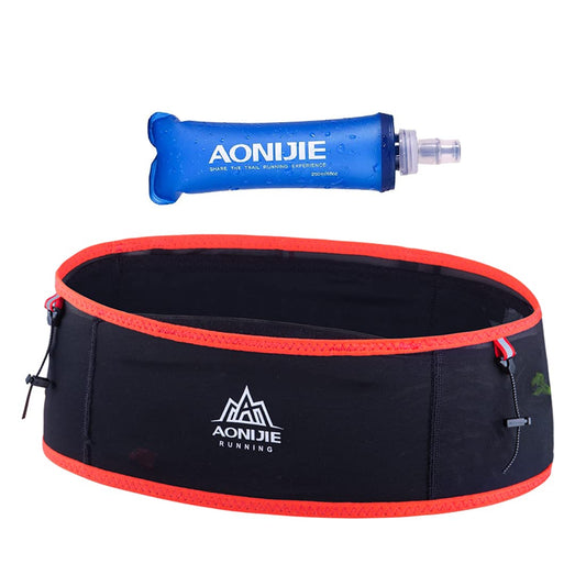 Lovtour - Cinturón para correr con botella de agua suave de 250 ml, soporte para teléfono para correr, soporte para pasaporte, cintura y riñonera para mujeres y hombres, ligero para maratón, escalada,