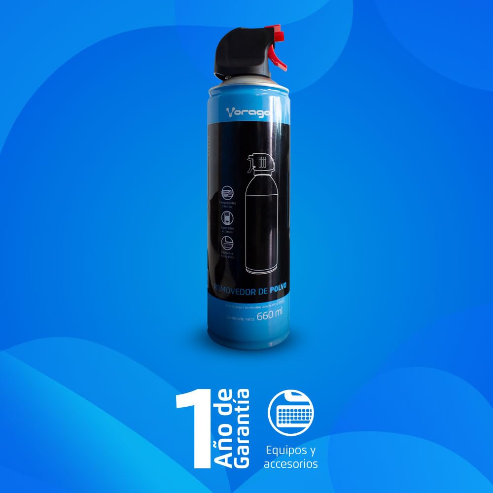 Aire Comprimido Vorago CLN-300 660 ml Removedor de Polvo para Limpieza de Componentes