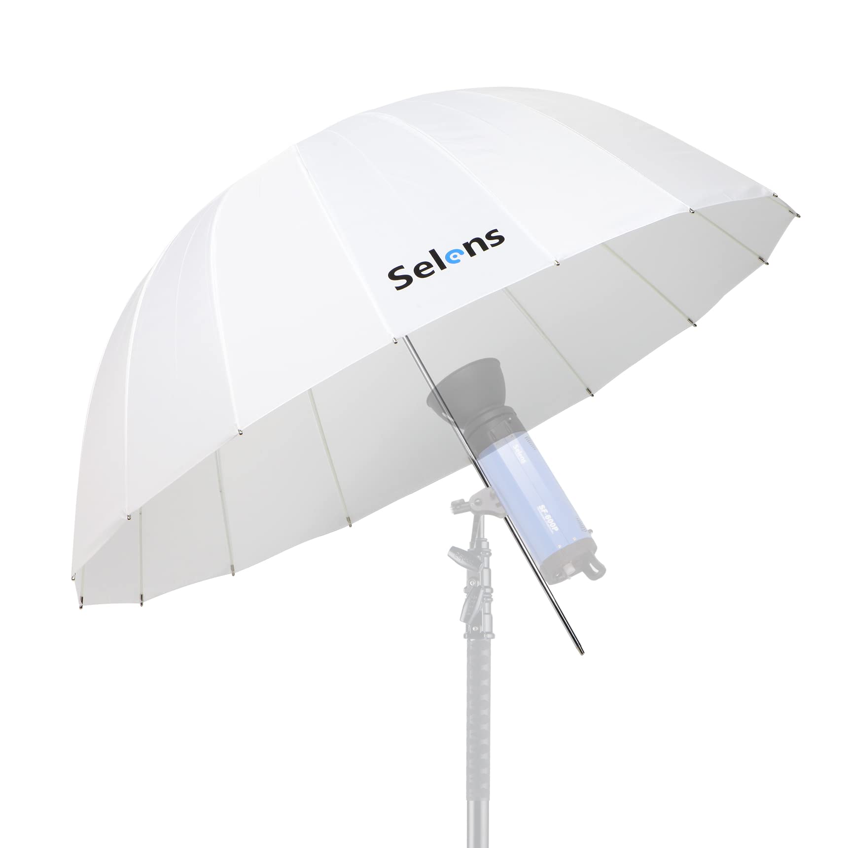 Selens 41 Inch / 104cm 16 Varillas Pro Translúcido Paraguas Difusor Reflectante Iluminación Parabólico con Fibra de Vidrio Costilla Fotografía Estudio Fotográfico, 15 Inch Profundidad Blanco Suave