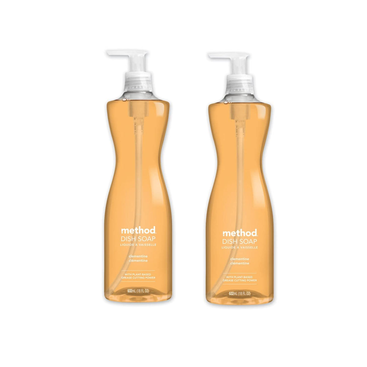 Método, jabón para platos, Clementina, 18 fl oz (532 ml) (2 unidades)