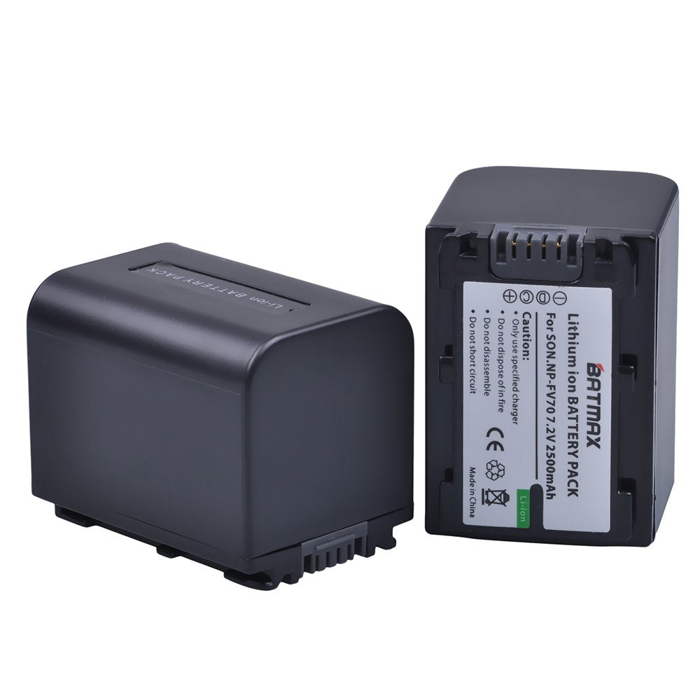 Batamx 2 Packs 2500mAh NP-FV70 NP FV70 NPFV70 Batteries&LCD USB Charger for Sony NP-FV50 FV30 HDR-CX230 HDR-CX150E HDR-CX170 CX300 Z1 and More