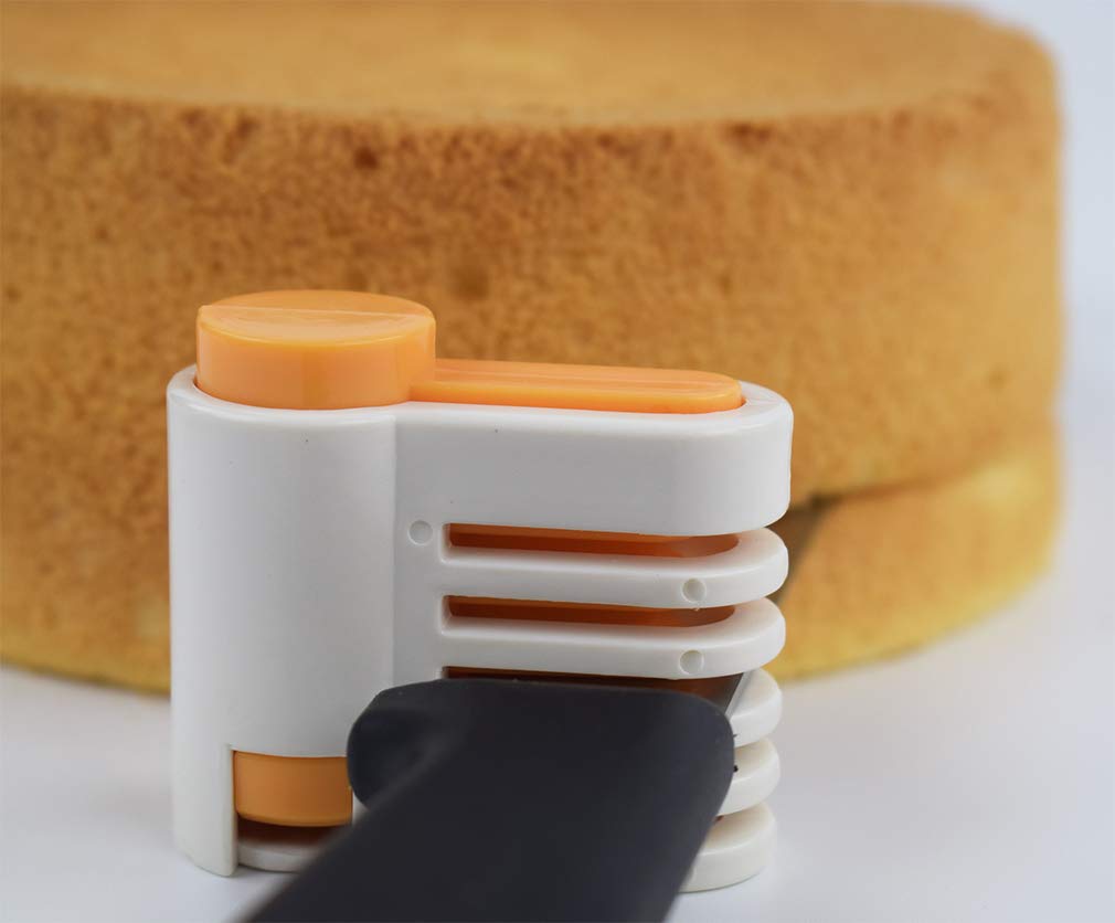 Cortadores de Tartas de 5 Capas Naranja con Nivelador para Rebanadas y Tostadas