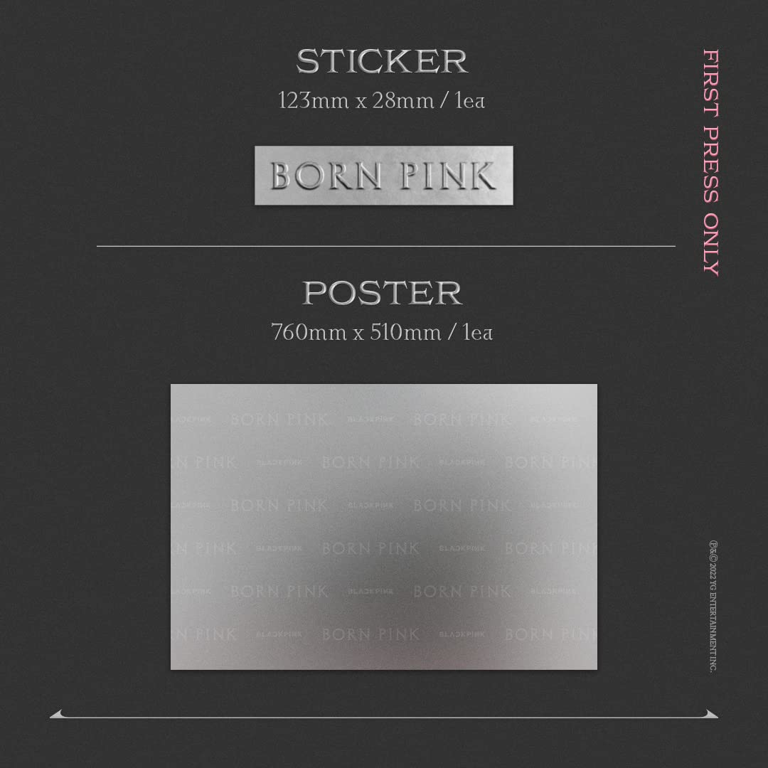 DREAMUS BORNPINK - Juego de 2º álbum [rosa nacido] caja [versión gris] + póster plegado YGP0181