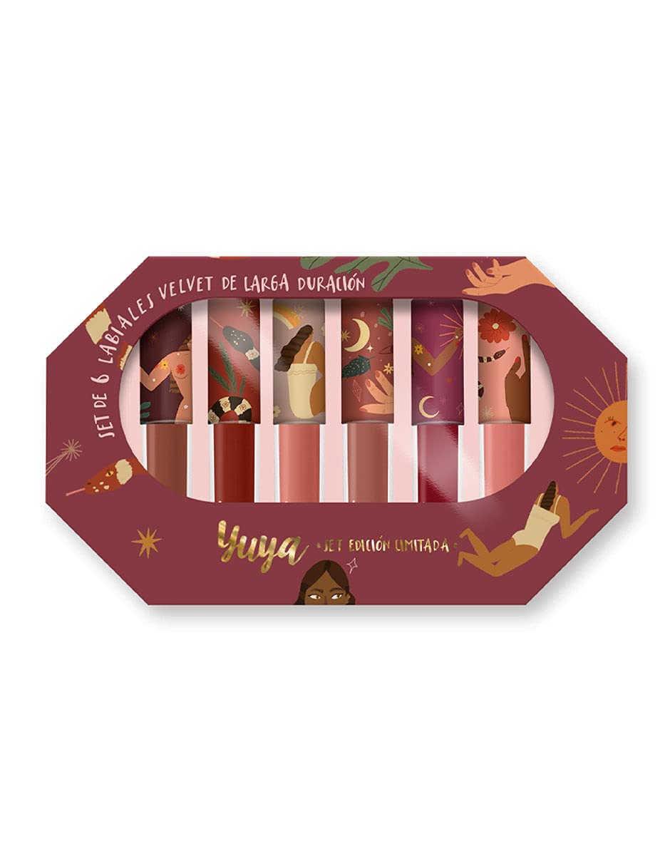 Republic Cosmetics Yuya Set de Edición Limitada con 6 Labiales Velvet de Larga Duración