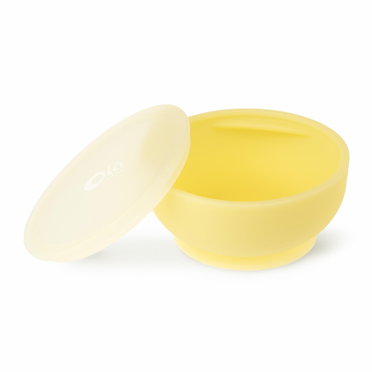 Olababy - tazón de succión 100% silicona con tapa para alimentación no empotrado, esencial para la primera etapa de autoalimentación para niños pequeños y niños, alimentador de aperitivos con destete