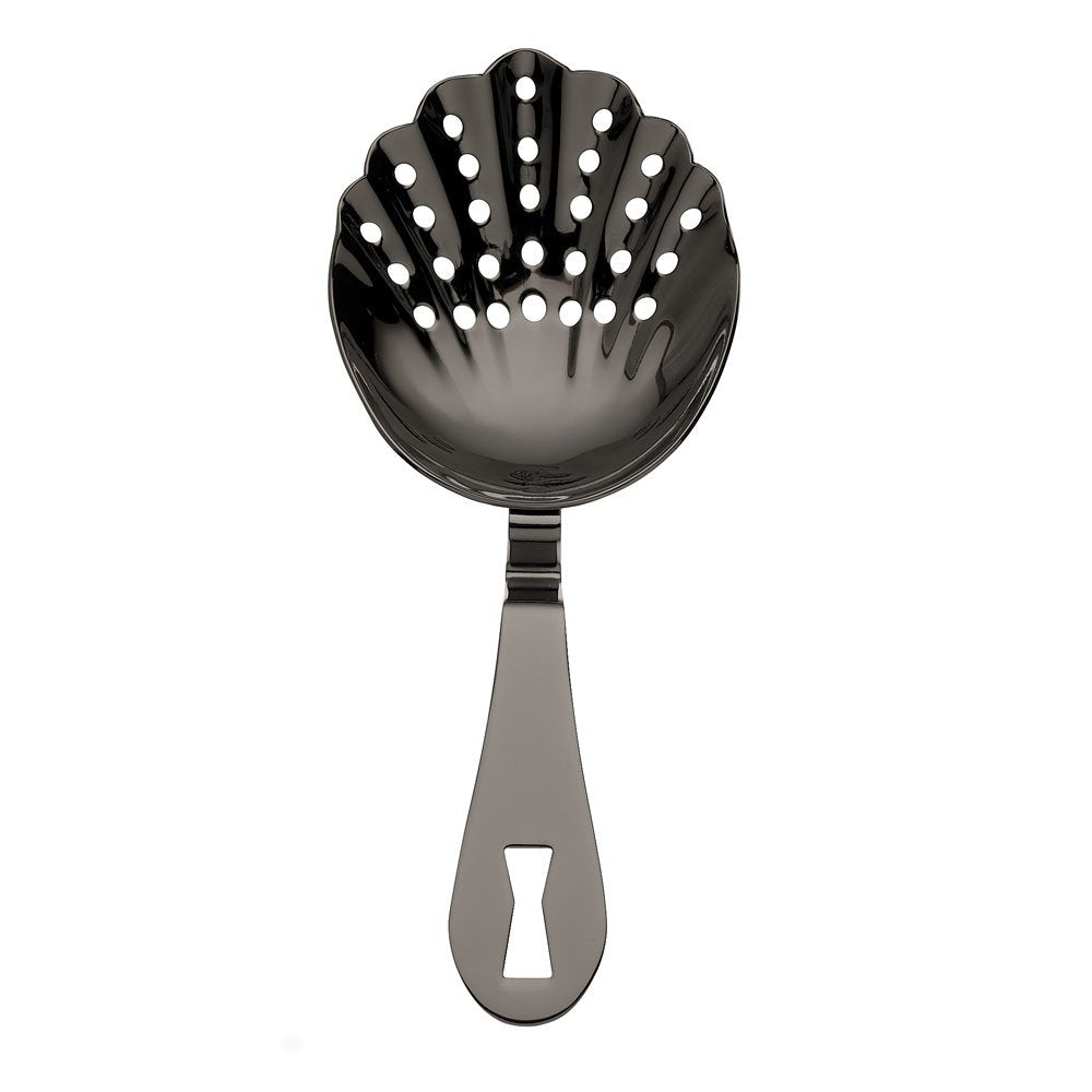 Barfly M37026, colador de espino de alta resistencia, acero inoxidable, Colador ondulado, Negro metálico, O/S, 1