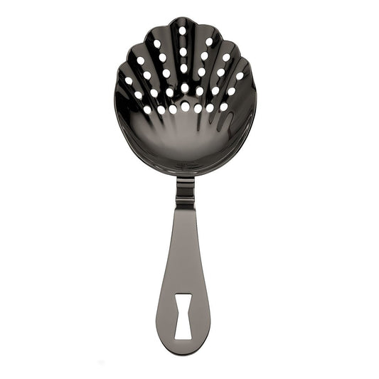 Barfly M37026, colador de espino de alta resistencia, acero inoxidable, Colador ondulado, Negro metálico, O/S, 1