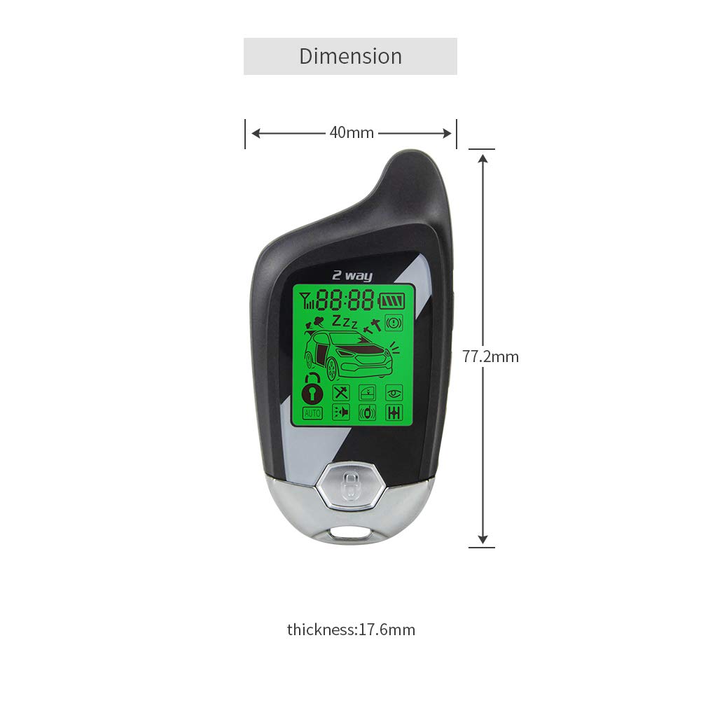 Sistema de Alarma EASYGUARD EC202 LCD Pager 2 Vías con Arranque Remoto y Sensor de Microondas para Coche