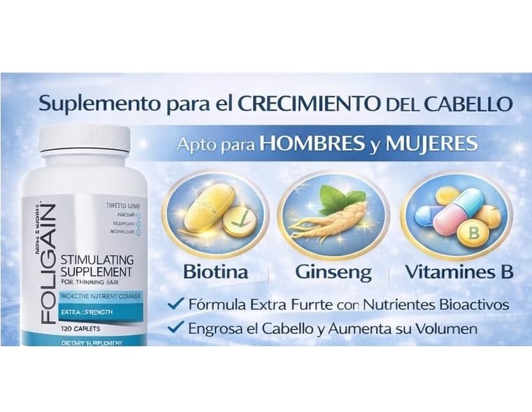 Suplemento Foligain Estimulante Para el Recrecimiento del Cabello