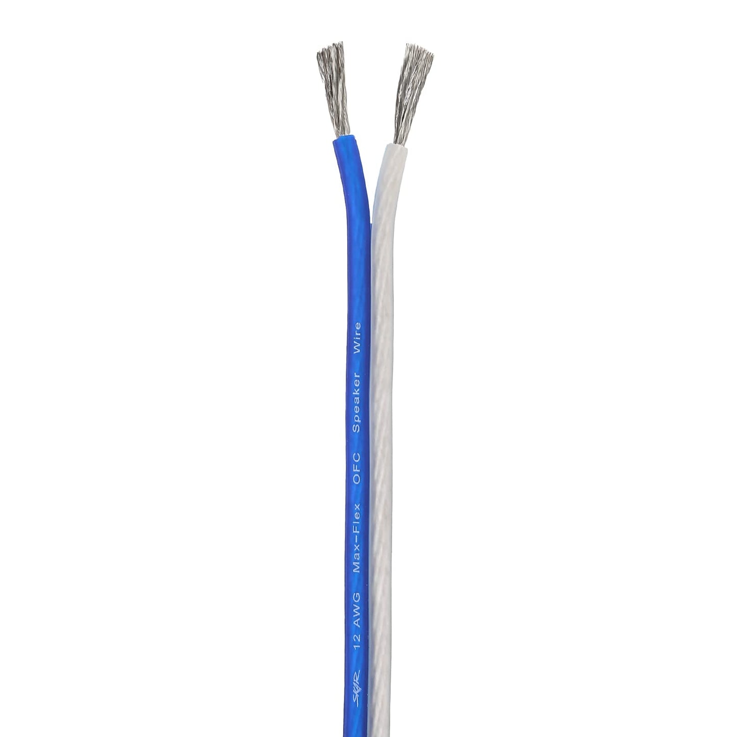Skar Audio - Cable de altavoz de audio de cobre de calibre 12 (AWG) Elite sin oxígeno, 30 pies (azul/blanco)